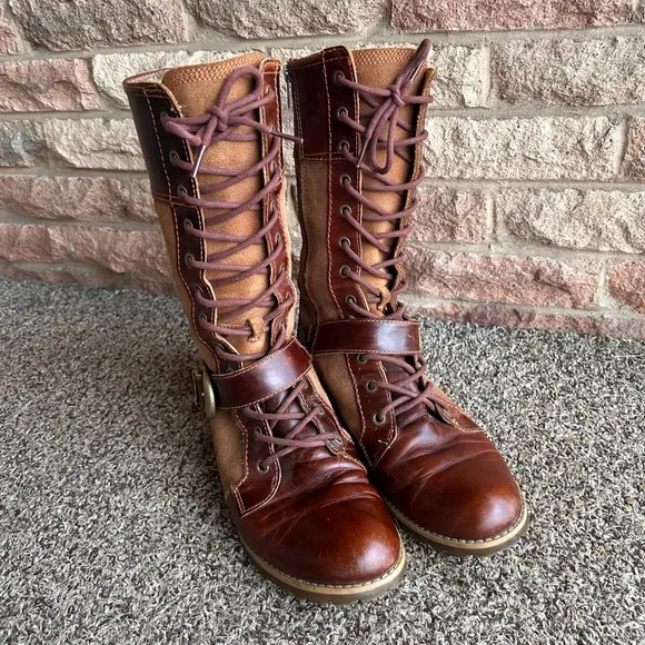Timberland Earthkeeper Bethel Mid lace Boots size 9 Brown Distressed Leather - Picture 9 of 12